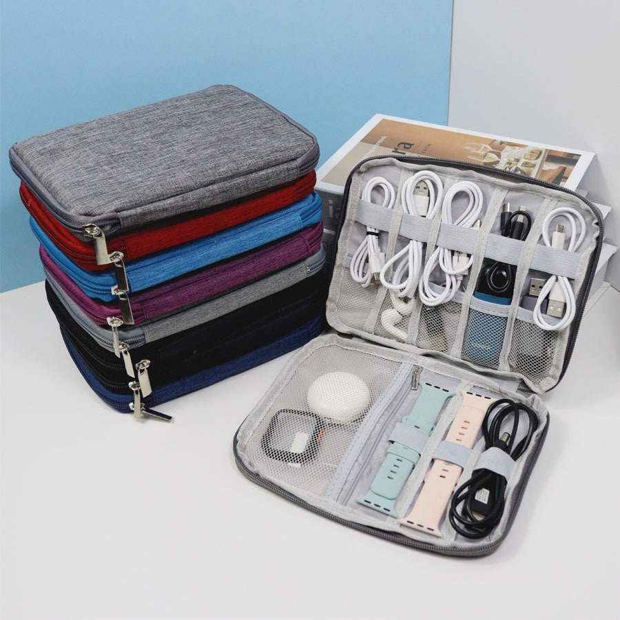 Tech Accessories Travel Organizer Pouch - 1pc Cable Organizer Case Multi Pocket